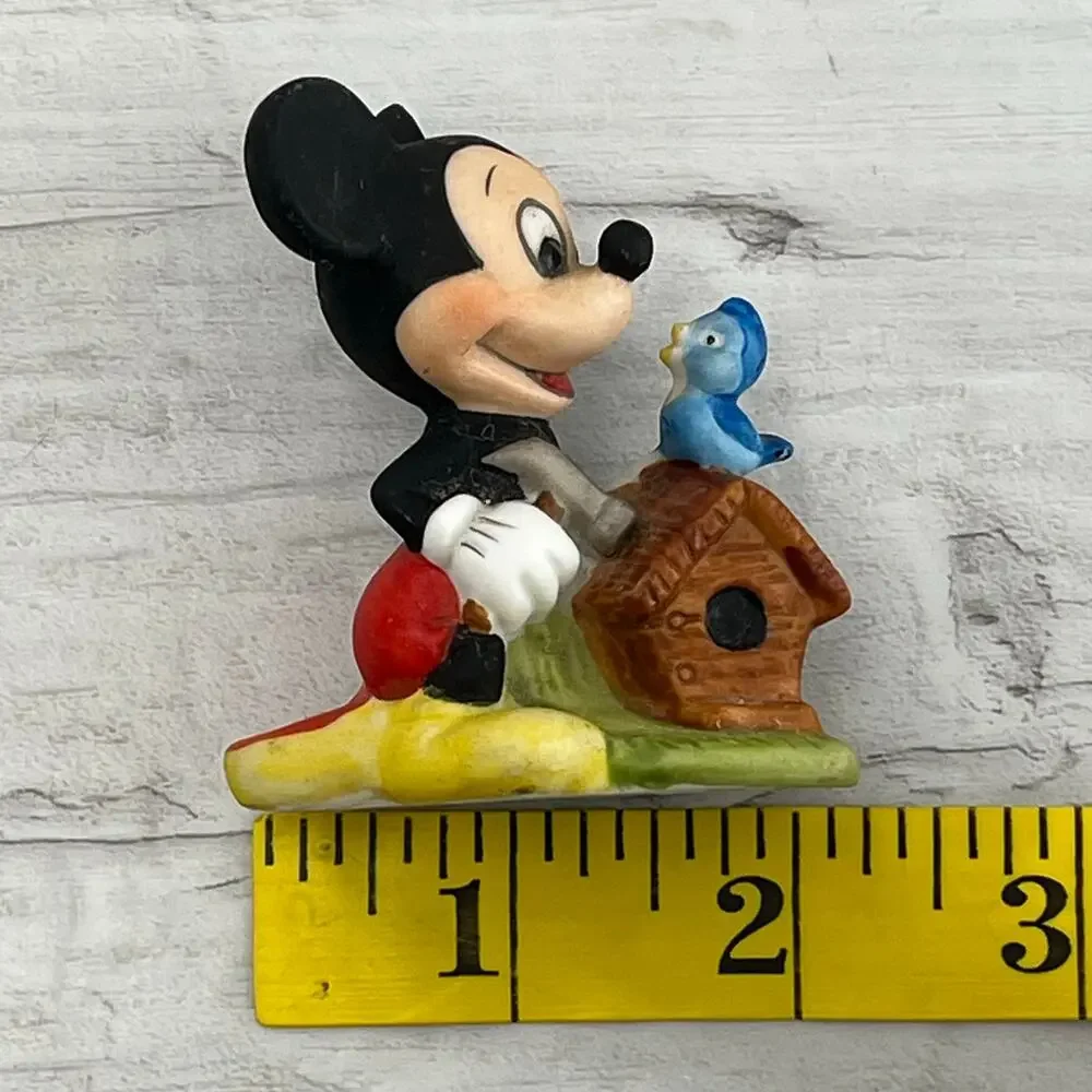 Vintage Walt Disney Productions Mickey Mouse Figurine Blue Bird House Statue